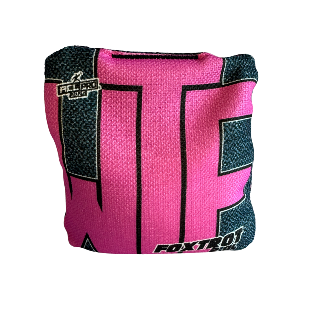 WTF - Foxtrot - ACL Pro Bags - 2025 Cornhole Bags Wicked Wood Games Pink-Grey 2.0L