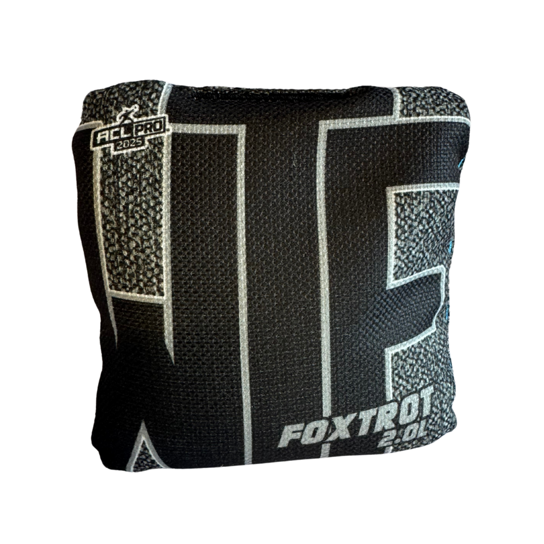 WTF - Foxtrot - ACL Pro Bags - 2025 Cornhole Bags Wicked Wood Games Grey-Black 2.0L