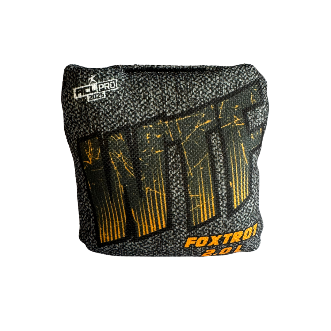 WTF - Foxtrot - ACL Pro Bags - 2025 Cornhole Bags Wicked Wood Games Orange-Grey 2.0L
