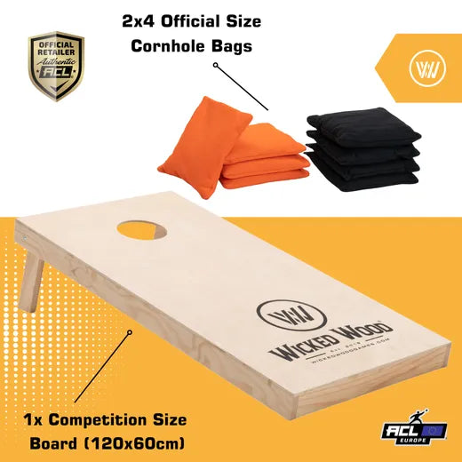 Cornhole Starting Kit - 120x60 - 1x Board / 2x4 Bags Cornhole sets Wicked Wood Games