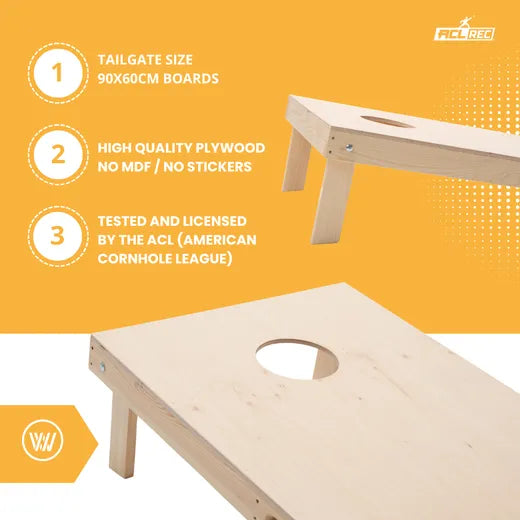 Cornhole Set - 90x60 - Blanco - Wicked Wood Games Cornhole sets Wicked Wood Games