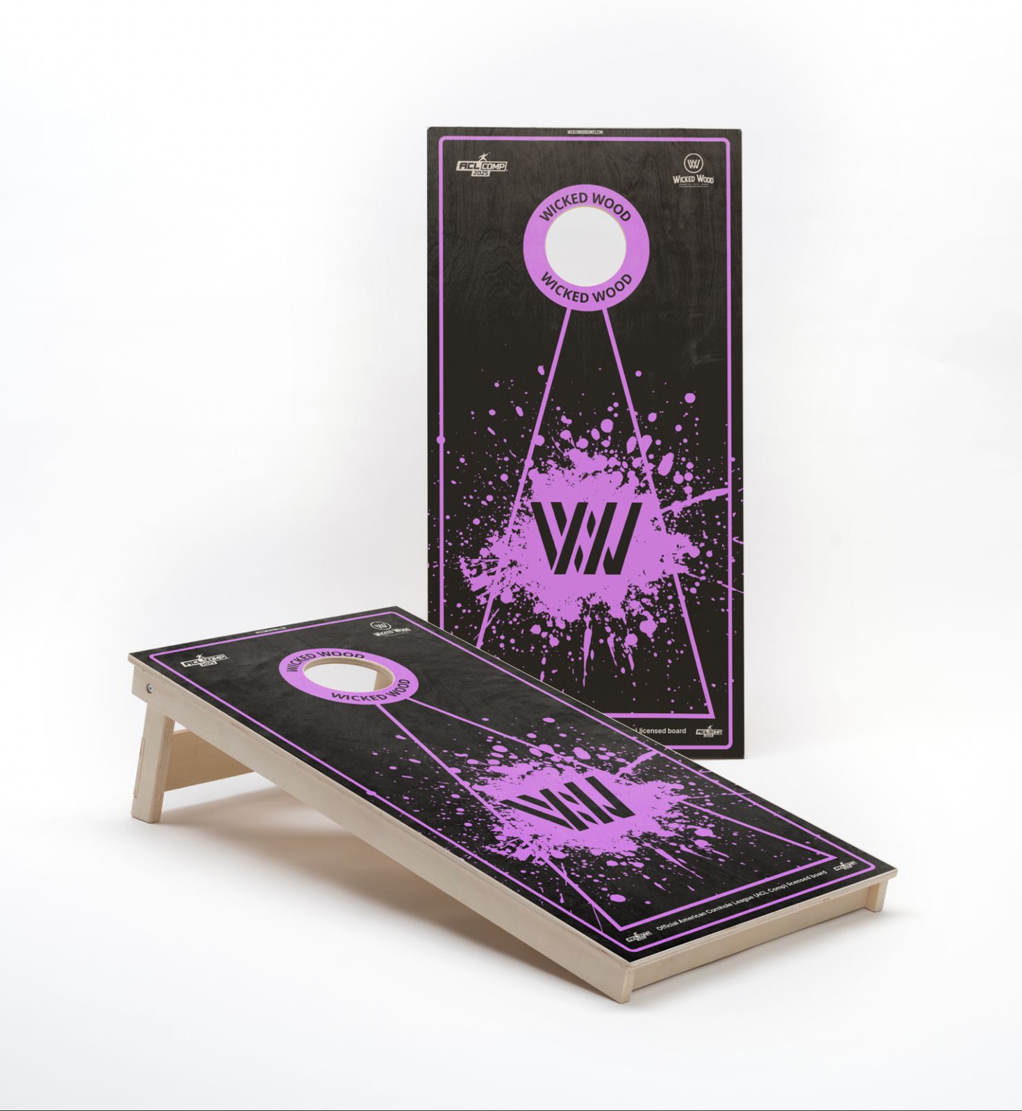 Wicked Wood - For the W - ACL Comp Boards Cornhole sets Wicked Wood Games Pink