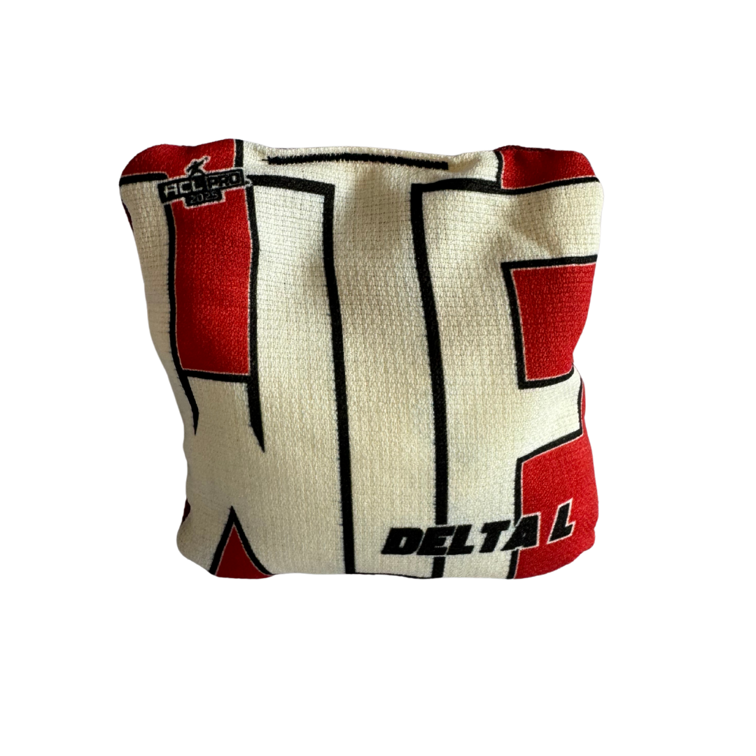WTF - Delta - ACL Pro Bags - 2025 Cornhole Bags Wicked Wood Games L-White-Red