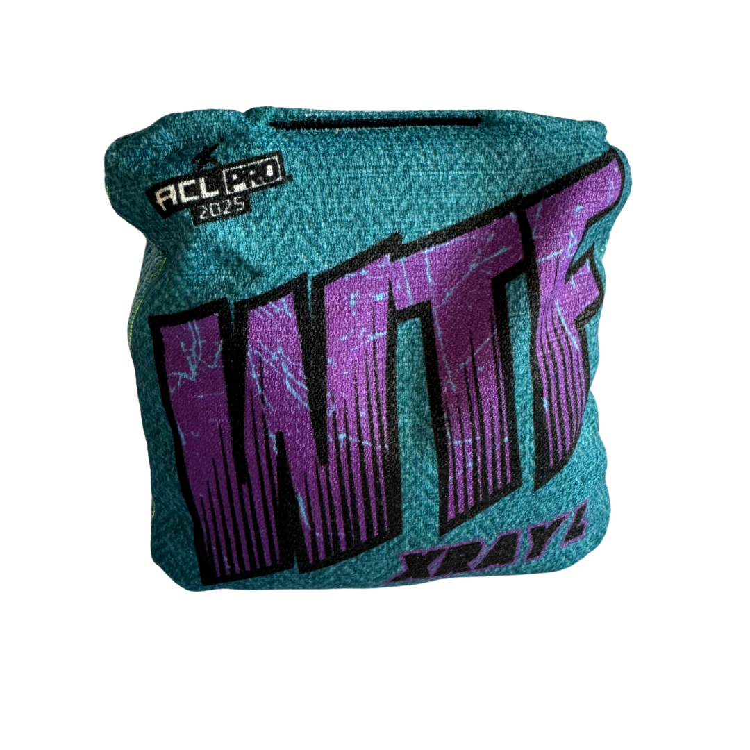 WTF - XRAY - ACL Pro Bags - 2025 Cornhole Bags Wicked Wood Games Purple-Green-L
