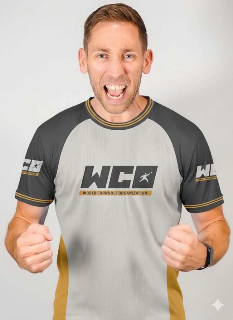 Maillot officiel WCO (World Cornhole Organization) 2026 – Poreč
